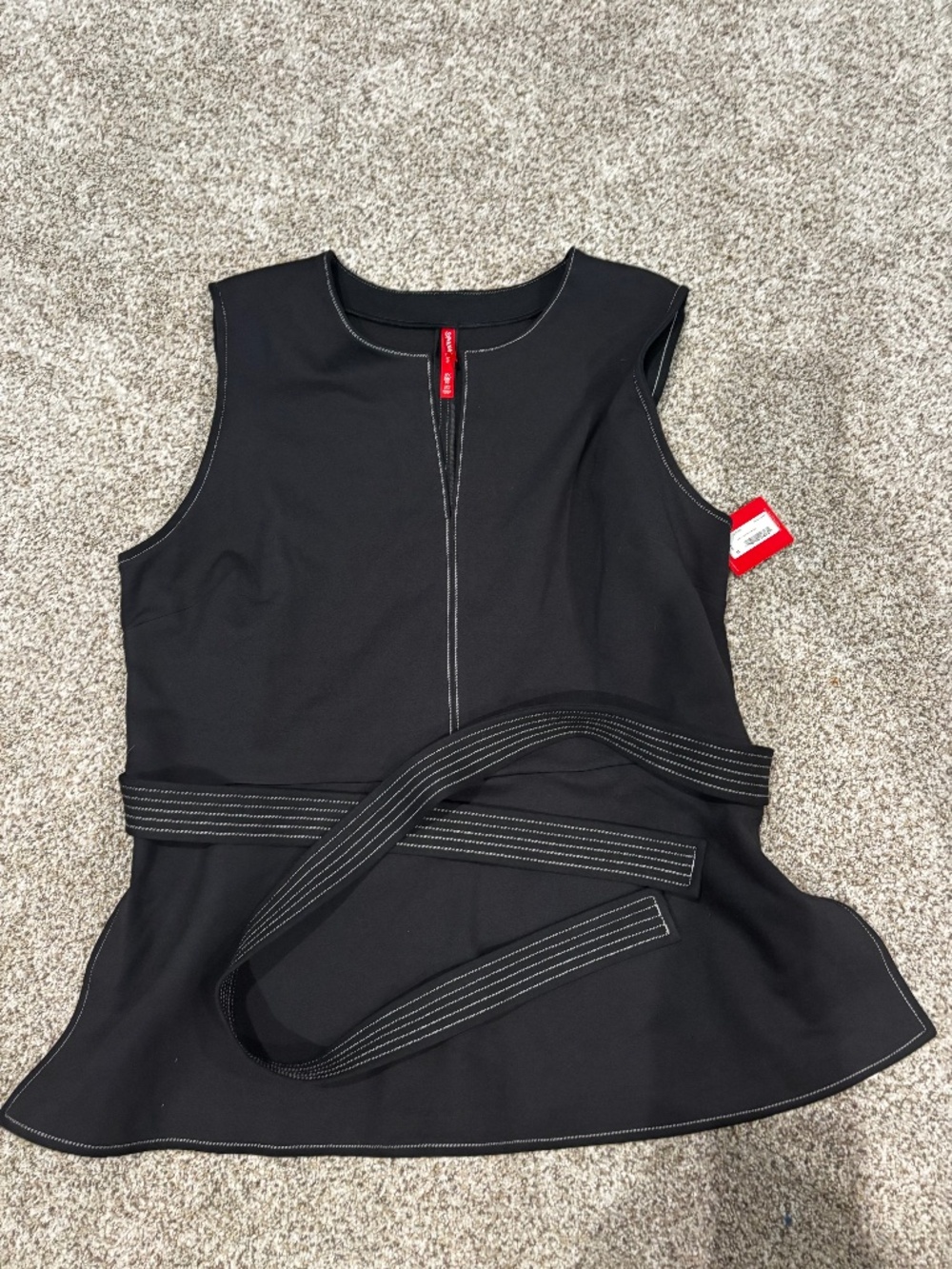 Spanx Ponte contrast tie top